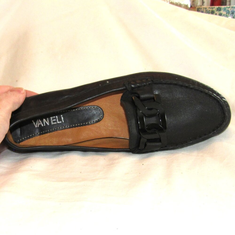 VANELi Aiker Black Leather Driving Shoes With Buckle Size 9.5W - Picture 10 of 12